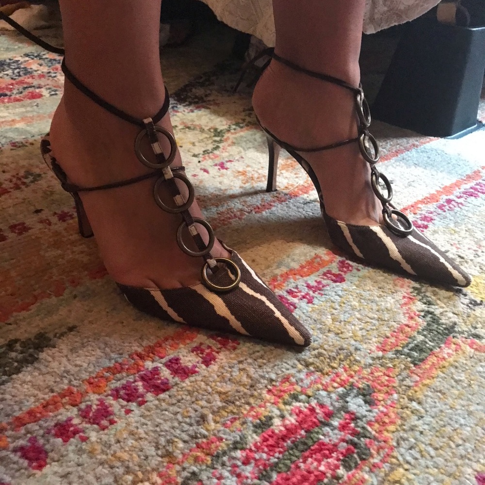 Manolo Blahnik zebra heels